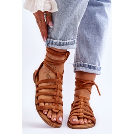 FC3 Sandali Romani Da Donna In Camoscio Camel Sempre marrone 1