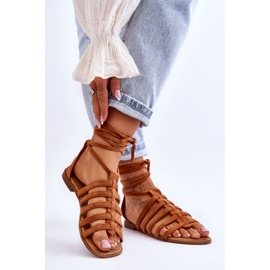 FC3 Sandali Romani Da Donna In Camoscio Camel Sempre marrone 2