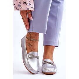 FC3 Mocassini Slip-on Donna Con Decorazione Glitter Argento This Moment 1