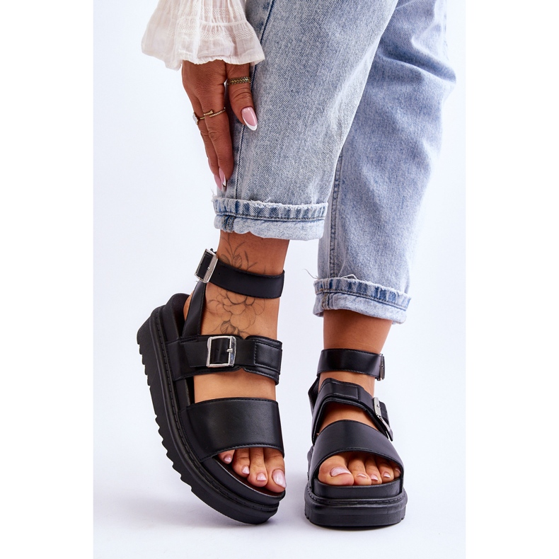 FM1 Sandali Donna Con Cinturino Hever Nero 1