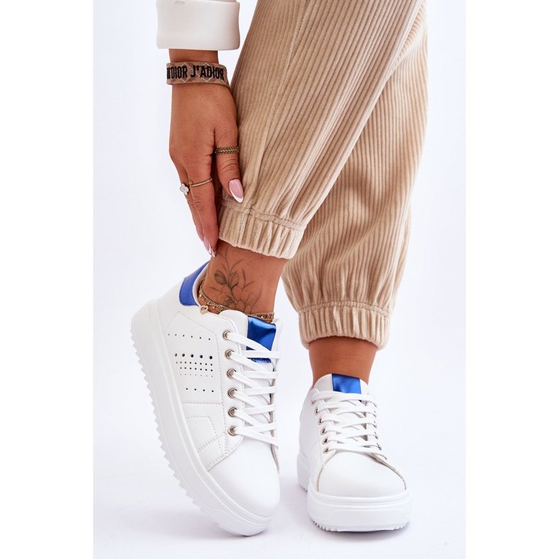 Scarpe sportive da donna bianche e blu Be First! bianco 1