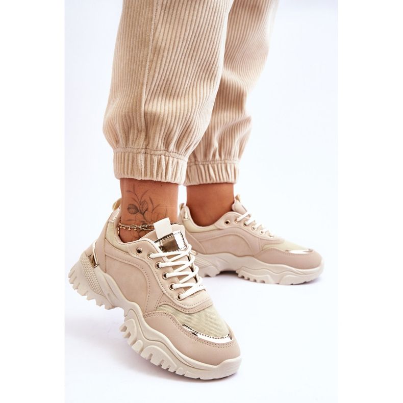 Scarpe da ginnastica classiche con plateau Beige Ne ho bisogno 2