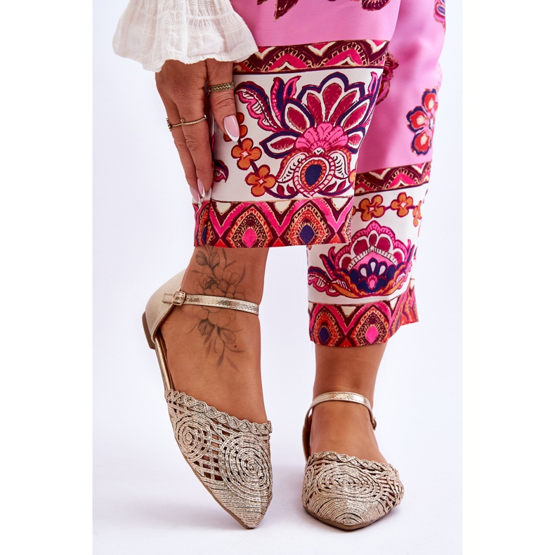 FM1 Eleganti Sandali Donna Piatti Oro Sheia d'oro 1