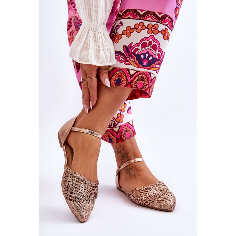 FM1 Eleganti Sandali Donna Piatti Rose Gold Sheia d'oro 2