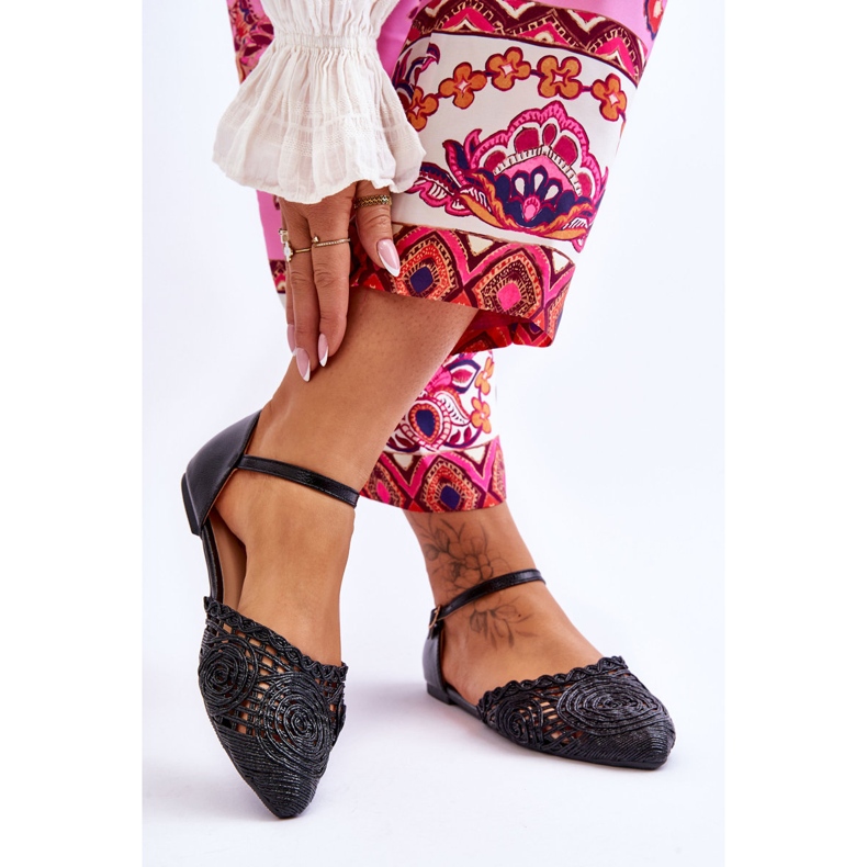 FM1 Eleganti Sandali Donna Flat Black Sheia nero 2