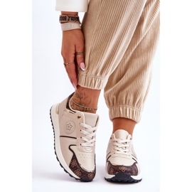 FG1 Scarpe sportive in pelle Rachel beige-marrone alla moda 1