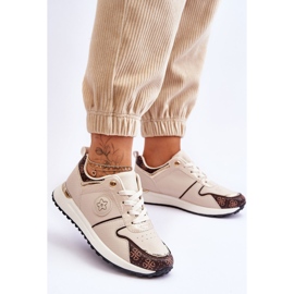 FG1 Scarpe sportive in pelle Rachel beige-marrone alla moda 2