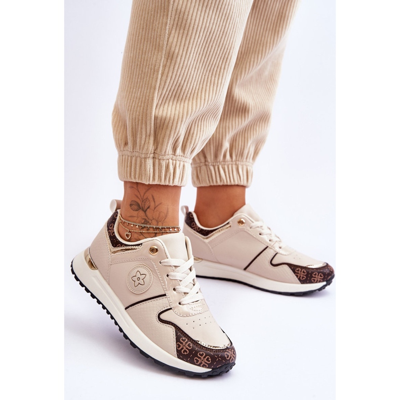 FG1 Scarpe sportive in pelle Rachel beige-marrone alla moda 2
