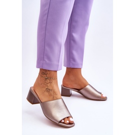 Ciabatte Eleganti Lisce Sergio Leone KL317 Argento Scuro marrone 2