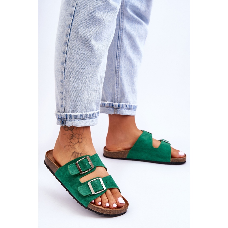FB1 Pantofole da donna Destino verde 2