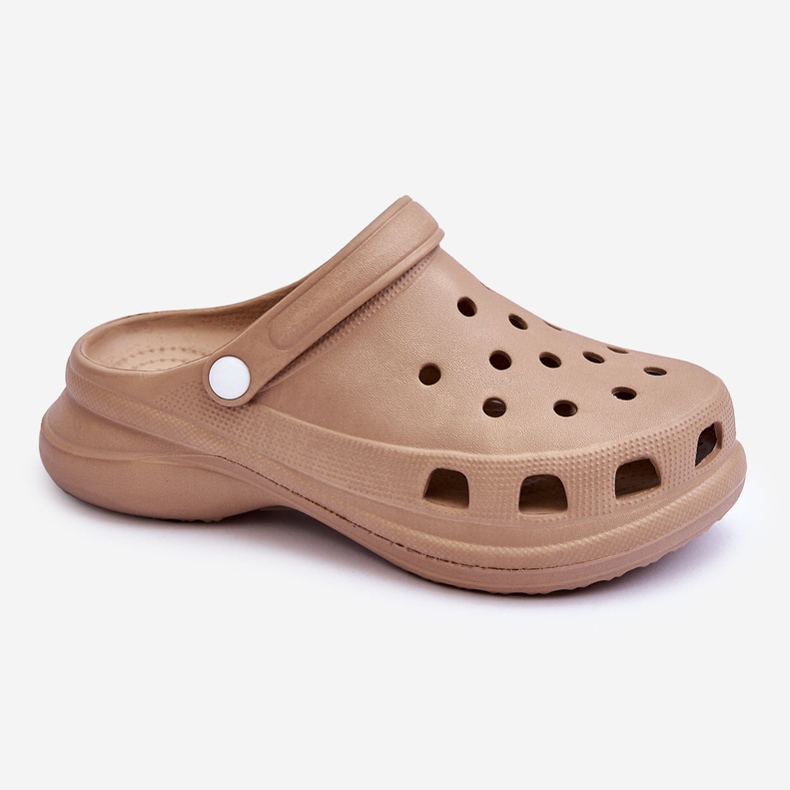 PG2 Sandali Crocs In Schiuma Su Una Suola Grossa Beige Katniss 1