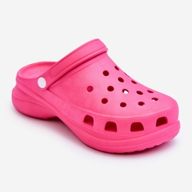 PG2 Sandali Crocs in schiuma su una suola spessa Katniss rosa scuro 1