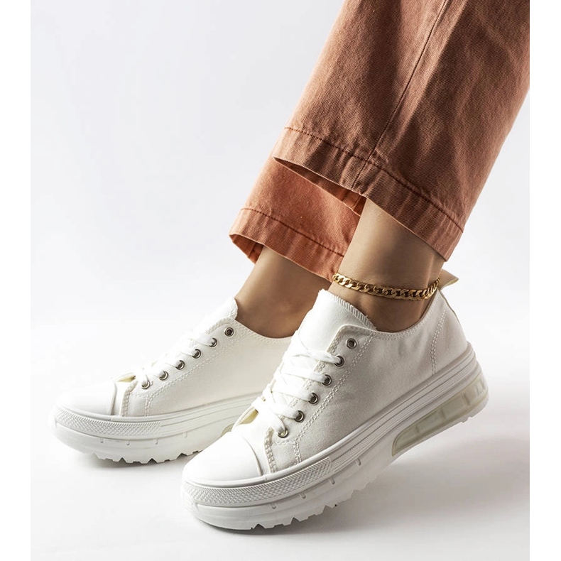 Sneakers Hawthorne bianche con plateau bianco 1