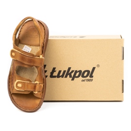 ŁUKPOL Sandali da uomo in pelle 812 marrone 1