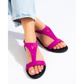 Vinceza sandali piatti da donna fucsia rosa 2