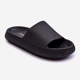 Fashion Pantofole in schiuma alla moda su una piattaforma Chunky Black Linnea nero 1