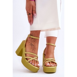 FS1 Sandali alla moda con tacchi alti e cinturini Shemira color lime verde 1
