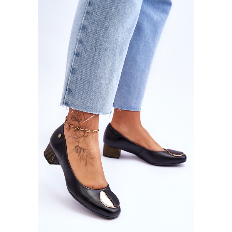 Décolleté in pelle con tacco basso Maciejka 05960-01 Nero 2
