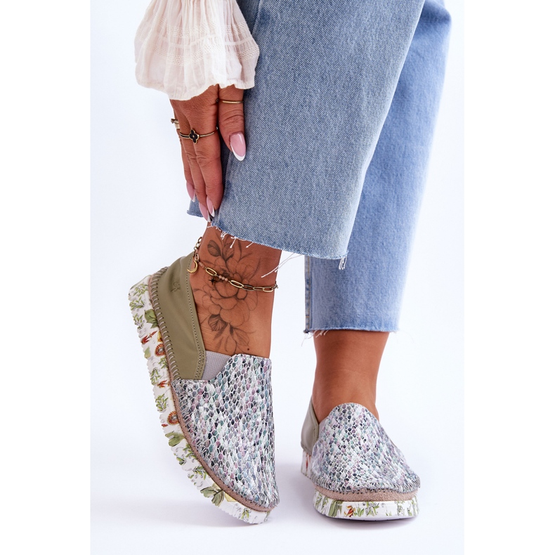 Scarpe Slip-on in pelle da donna Maciejka 03512-51 Verde 1