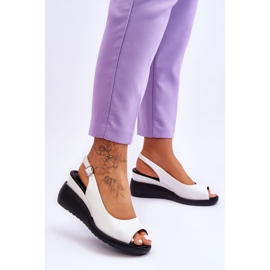 Sandali con Zeppa da Donna Sergio Leone SK853 Bianco 2