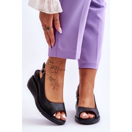 Sandali con Zeppa da Donna Sergio Leone SK853 Neri nero 1