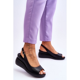 Sandali con Zeppa da Donna Sergio Leone SK853 Neri nero 2