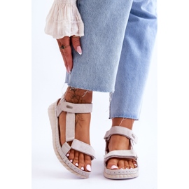 Sandali in pelle scamosciata con velcro Big Star LL276014 beige 1