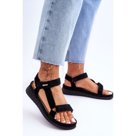 Sandali in pelle scamosciata con velcro Big Star LL276011 Nero 2