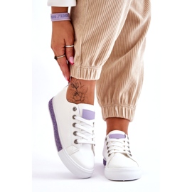 PS1 Sneakers Basse Da Donna Con Jets Bianco-Viola Demira bianca 2