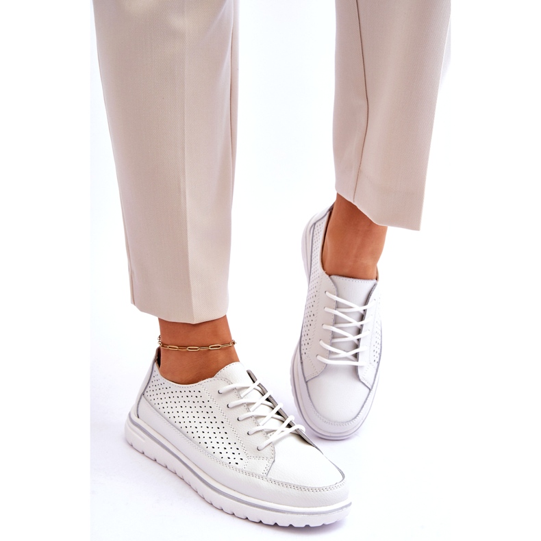Vinceza Scarpe Sportive da Donna in Pelle Sneakers Bianco Elami 6