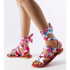 Sandali rossi con lacci di Richer rosso 1