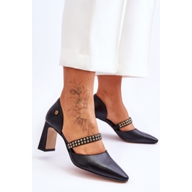 Décolleté in pelle con cintura Maciejka 05950-01 Nero 2