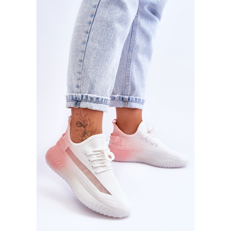 PM1 Scarpe da ginnastica Slip-On Boston bianche e rosa Ombre bianco 2
