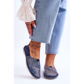 Ballerine in Pelle da Donna Maciejka 01930-103 Blu Navy 1