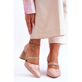 Décolleté in pelle con cintura Maciejka 05950-33 Rosa 1
