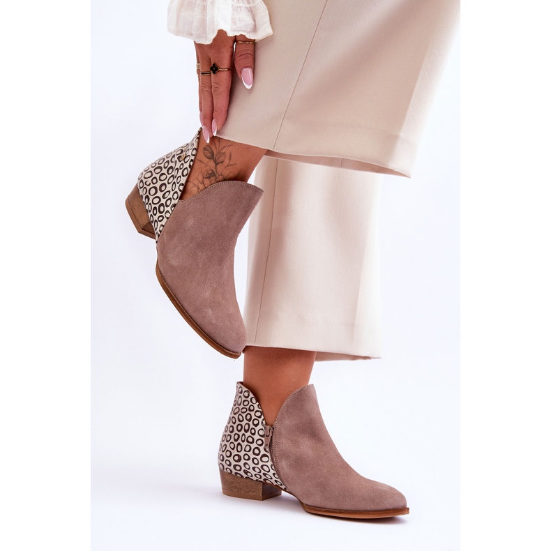 Stivali in pelle Maciejka con macchie 04091-55 Beige scuro 2
