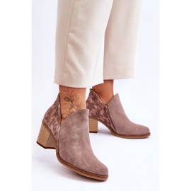 Stivali in pelle da donna sul tacco Maciejka 04492-14 Beige scuro 1