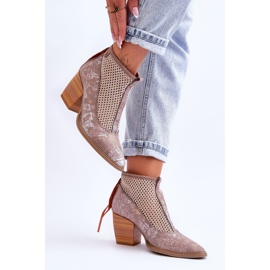 Stivali in pelle con rete Maciejka 05842-04 Beige 2