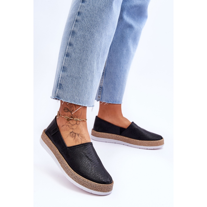 Mocassini Espadrillas in Pelle Big Star LL276002 Neri nero 2