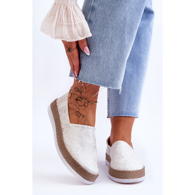 Mocassini Espadrillas in Pelle Big Star LL276004 Bianco 1