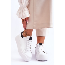Scarpe sportive su una massiccia piattaforma bianca e nera Boneti bianco 1