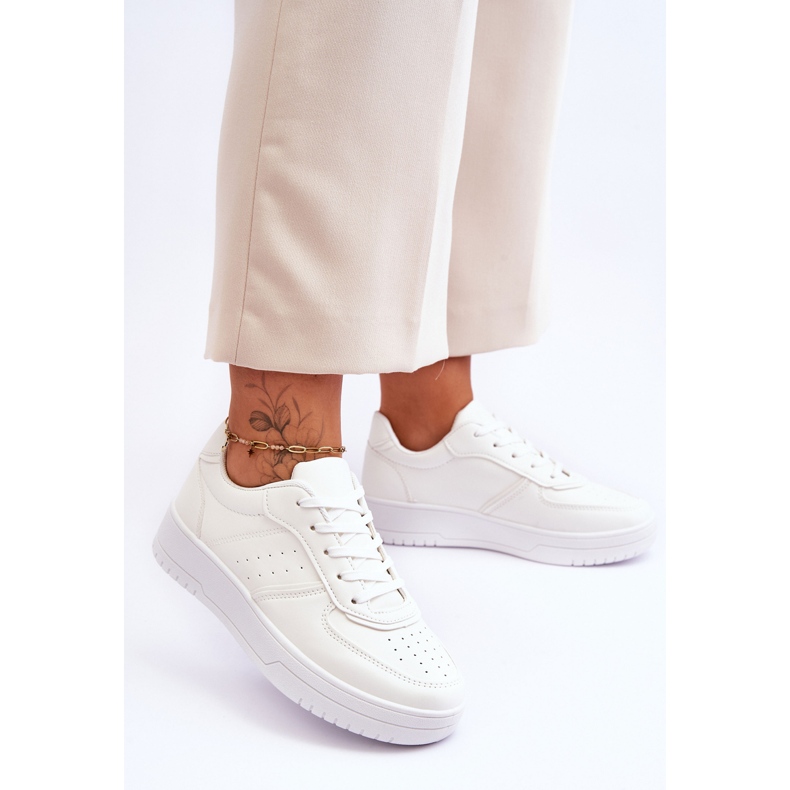 Scarpe sportive con plateau classiche bianche Feel It bianco 2