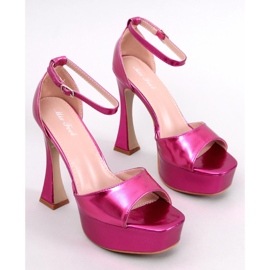Sandali con plateau di Akiva Fuchsia rosa 1