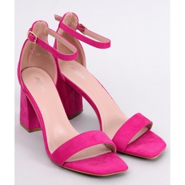 Aisha Sandali con tacco fucsia rosa 1