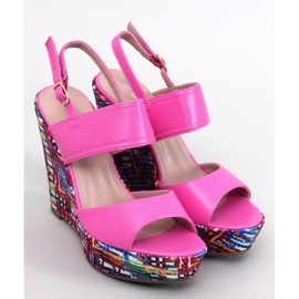 Homme Sandali con zeppa color rosa 1
