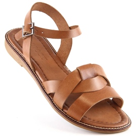 Sandali romani da donna marroni Potocki RS64011 beige 1
