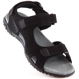 Sandali sportivi con velcro neri di American Club nero 1