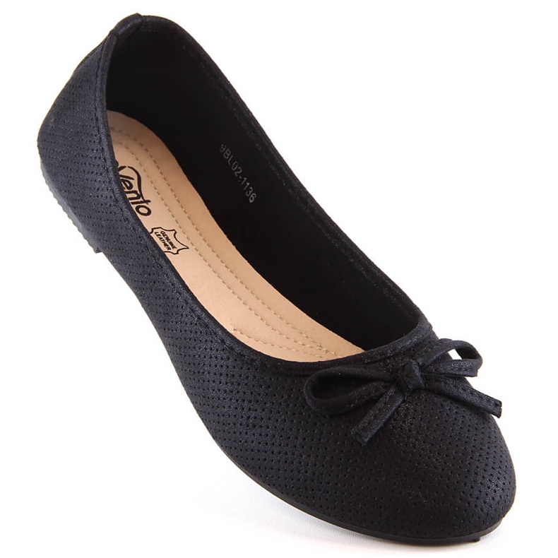 Ballerine nere da donna con fiocco eVento 1136 nero 1