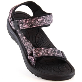 News 5630 sandali sportivi da donna neri con velcro nero 1