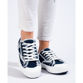Sneaker Shelovet blu navy con plateau 1